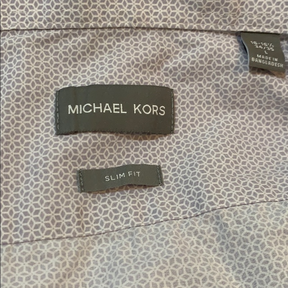 Michael Kors Slim Fit Trim Stretch Button Up Shirt - Picture 6 of 8